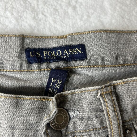 US Polo Assn Men’s 32x34 Gray Jeans Casual Work *flaw Preppy Office - Picture 6 of 14